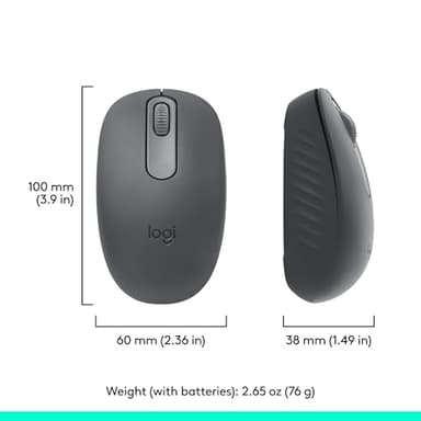 Logitech M196 Bluetooth Wireless Mouse, Compact and Portable Mouse for Laptops, Tablets and More, 12-Month Battery, Smooth Tracking, Compatible with PC and Mac, Windows and macOS - Graphite - Image 8