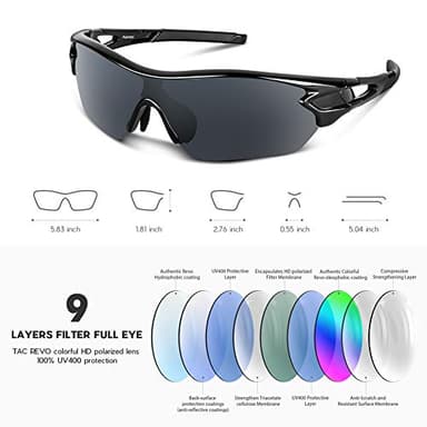 BEACOOL Polarized Sports Sunglasses for Men Women Youth Baseball Cycling Running Driving Fishing Golf Motorcycle TAC Glasses - Image 4