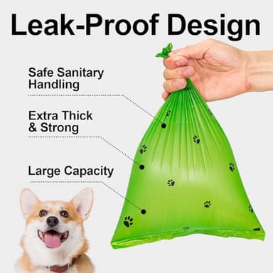 Lesibag Dog Poop Bags Rolls With Dispenser, Strong and Leak-proof Waste Bags for Pets, Floral Scented, 420 Count (28 Packs of 15), 13 Inch x 9 Inch (Green) - Image 3