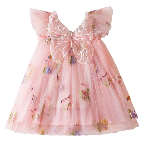 TTYAOVO Toddler Baby Dress Birthday Party Tulle Girl Dresses Size 80(12 Months, 2109 Pink) - Image 1