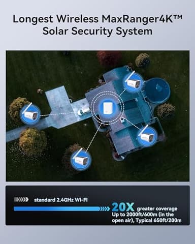 Swann MaxRanger 4K Wireless NVR Security System 2-Cameras, Solar Panels, Longest Range Wi-Fi Outdoor, Person Vehicle Detection, Color Night Vision, Wire Free, Local Storage, No Monthly Fee (Renewed) - Image 2