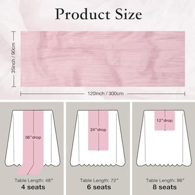 Leetaltree 2 Pack Pink Cheesecloth Table Runner, 35x120 Inch Boho Rustic Cheese Cloth Table Runner, Decorative Table Runners for Bridal Baby Shower Decorations or Wedding Table Decorations - Image 3