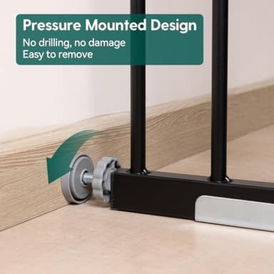 Babelio Baby Gate for Doorways and Stairs, 26-40" Auto Close Dog Gate, Easy-Install Pressure Mounted Satey Door, No Drilling Safety Gate for Child and Pets, Pressguard, Black - Image 7