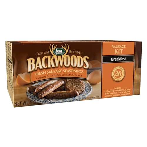 LEM Products Backwoods Breakfast Fresh Sausage Seasoning Kit, Ideal for Wild Game and Domestic Meat, Seasons Up to 20 Pounds of Meat, 9.8 Ounce Package - Image 1