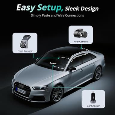 4K Dash Cam Front and Rear, STARVIS 2 Sensor, Voice Control, 64GB Card Included, 5GHz WiFi Dashcam Front and Rear Camera, Built in GPS, WDR Night Vision, 170°Wide Angle, 24H Parking Mode - Image 9