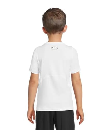 Under Armour Boys HeatGear Armour Short-Sleeve T-Shirt , White (100)/Black , Large - Image 2