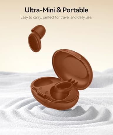 Ear Plugs for Sleeping 45dB Noise Cancelling Earplugs for Concerts, Snoring, Travel, Sleep, Reusable Silicone Noise Reduction Ear Plug Soft Ear Plug with 8 Ear Tips & Case Brown - Image 6
