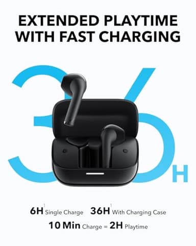 Soundcore K20i by Anker, Semi-in-Ear Earbuds, Bluetooth Wireless, 36H Playtime, Fast Charge, Clear Sound, Comfortable Fit, ENC 2-Mic Clear Calls, Custom EQ, IPX5, Bluetooth 5.3, App Control - Image 5