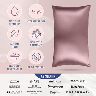 Blissy Silk Pillowcase - 100% Pure Mulberry Silk - 22 Momme 6A High-Grade Fibers - Silk Pillow Cover for Hair & Skin - Regular, Queen & King with Hidden Zipper (Standard, Plum) - Image 5