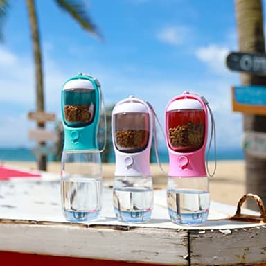 AVELORA Portable Dog Water Bottle with Food Container,15oz Leak-Proof Pet Water Dispenser for Dogs, Cats, Puppies,Built-in Activated Carbon Filter for Travel,Hiking, Walking,and Outdoor Activities - Image 7