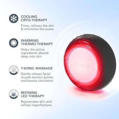FOREO UFO 3 Deep Face Moisturiser - 5-in-1 Facial Spa - Red Light, Warming, Cooling, Massage, Anti Aging - Face Mask Skin Care - Black - Image 3