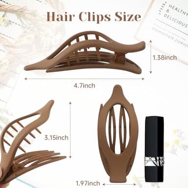 French Concord Hair Clips - 6Pcs Side Slide Volume Clips for Women Girls, Strong Hold No Slip Grip, Thick or Thin Hair (Matte Finish, L:4.6 IN, W:1.97IN) - Image 4