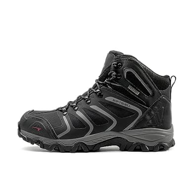 NORTIV 8 Men's Ankle High Waterproof Hiking Boots Outdoor Lightweight Shoes Trekking Trails Armadillo,Size 14W,Black/Dark/Grey,160448_M - Image 2