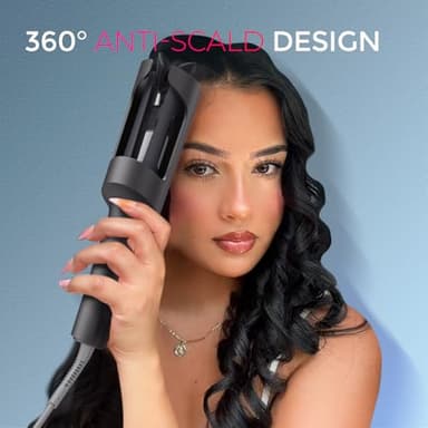 TYMO Automatic Rotating Curling Iron - TYMO CURLPRO Beach Waves Curling Wand, Portable Hair Curler, 500 Million Ionic, Dual Voltage & Lightweight for Travel, Ceramic Coating, 1 1/4 Inch, Metallic Gray - Image 5