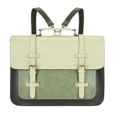 ECOSUSI Laptop Bag for Women Vegan Leather Messenger Bag Fashion Briefcase Backpack 15.6 inch Computer Satchel Bag (Green) - Image 1
