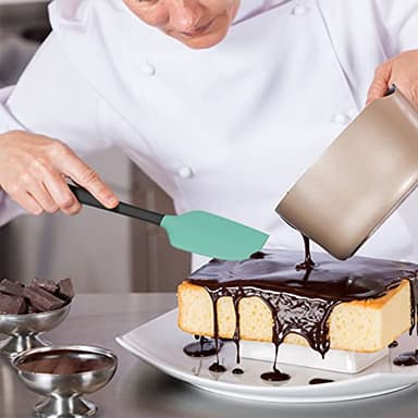 Coukre Silicone Spatula Set of 5,High Temperature Resistant, Food Grade Silicone, Dishwasher Safe, for Baking, Cooking (Aqua Green) - Image 6