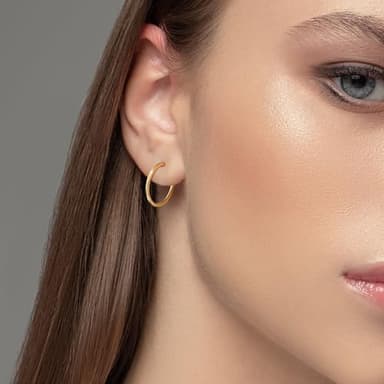 14K Gold Plated Hoop Earrings Minimalist Small Open Hoop Earrings for Women Golden Plated Earrings for Women - Image 2