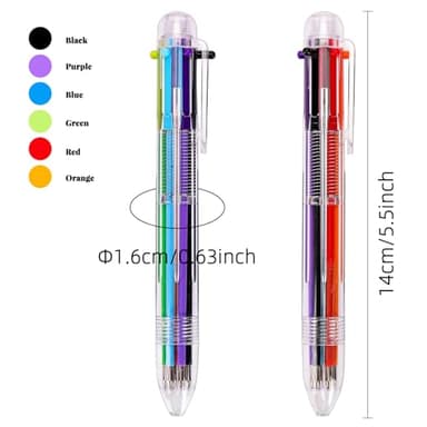 JPSOR 28 Pack Multicolor Pen, 0.5mm 6-in-1 Multicolor Ballpoint Pens, 6 Colors Retractable Ballpoint Pens for Office School Supplies Students Gift - Image 2