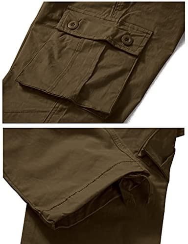 Women's Cotton Casual Military Army Cargo Combat Work Pants with 8 Pocket Brown US 12 - Image 4