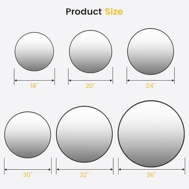 36 Inch Black Round Wall Mirror, Circle Mirror Metal Frame for Bathroom, Vanity, Entryway, Bedroom, Living Room, Wall Mounted Modern Rustic Decor - Image 9