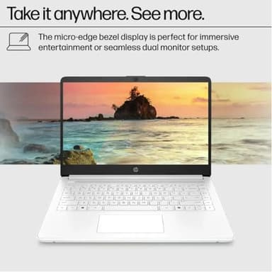 HP 14" Ultralight Student-Laptop, Laptops with 1Yr Office 365, Intel 4-Cores N4120 16GB RAM 320GB Storage (64GB eMMC+256GB Ghost Manta SD Card) Win11 White - Image 5