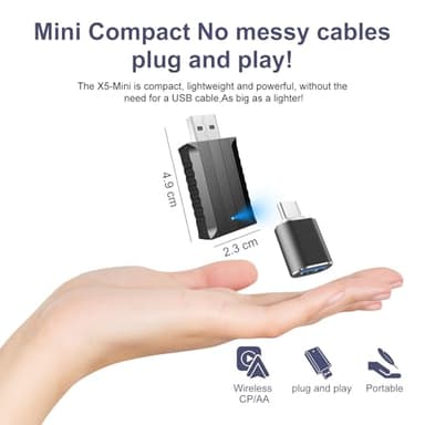 iHeylinkit 2 in 1 carplay Wireless Adapter & Mini Android Auto with Fast Stable Connection, Wired to Wireless Android Auto Car Adapter, Compatible with iphone10+ Android 11+ & Cars from 2018 (Black) - Image 2