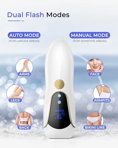 Finequin Laser Hair Removal for Women and Men, Air 15 Ice-cooling IPL Device Hair Removal for Nearly Painless & Long-Lasting Results From Home, 3 Modes & Auto Flashing for Fast Full Body Hair Removal - Image 4