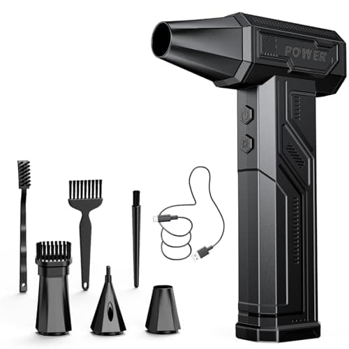 COOLDOVE Super Wind Monster - 1 Min Fast Cleaning Dust, Compressed Air Duster, 4-Gear Adjustable Electric Air Duster with Light, Rechargeable Air Blower for Keyboard, PC, Car, and Home Cleaning - Image 1