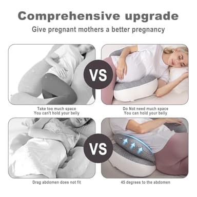 Chilling Home Pregnancy Pillow, Maternity Pillow for Pregnant Women, Pregnancy Pillows for Sleeping Portable, Pregnancy Wedge Pillow, Body Pillow Support for Back, Belly, Waist, Grey - Image 5