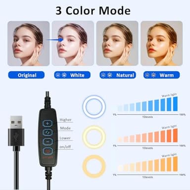 Desk Ring Light with Telescopic Stand, Travel Desktop Hola Light for Phone Selfie Laptop Zoom Video Calls Makeup Tiktok Reels Live Streaming - Image 3