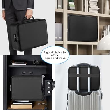 ENGPOW 5200°F Fireproof Document Bag with Lock, Upgraded Heat Insulated Fireproof Box 8 Layers File Organizer, Portable Home Travel Safe Storage for Important Documents,Passports,Laptop, Black(Soft) - Image 7