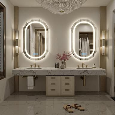 Homsion 24"X36" Oval LED Bathroom Mirror with Lights, Frameless Vanity LED Mirror for Bathroom with Beveled Edge, Backlit Anti-Fog, Dimmable, 3 Colors, Memory Function, Tempered Glass, Shatter-Proof - Image 2