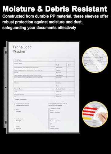 Sheet Protectors 8.5 x11 Inch, 100 Pack Page Protectors for 3 Ring Binder, Top Loading Plastic Sleeves with Reinforced 3-Hole Punch for Binders, Letter Size, for Documents and Photos, Office Supplies. - Image 6