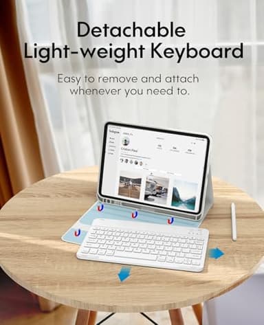 CHESONA for iPad Pro 11 Inch (M4 2024/M5 2025) Case with Keyboard, Magnetic Detachable Keyboard, Precise Cutouts Case with Pencil Holder, Rechargeable Wireless Folio Keyboard Case for iPad Pro M4 11'' - Image 3
