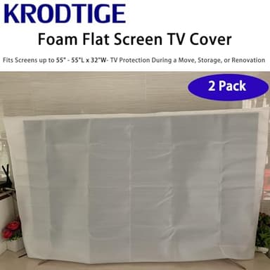 2 Pack Foam Flat Screen TV Cover for TV Protection During Storage, Moving, or Renovation,Fits Up to 55"L x 32"W Flat Screen TV(Fits TV Screens up to 55") - Image 4