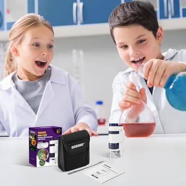 Handheld Portable Pocket Microscope for Kids - BEBANG 135x Mini Lab Kids Microscope with 5 Prepared Slides LED Portable Microbiological Observation Miniscope Tool for Science Exploration - Image 7