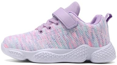 Santiro Tennis Shoes Girls Sneakers Lightweight Fashion Athletic Little Kids Running Shoes Pink-Purple 12.5 US - Image 2