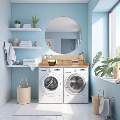 Washer Dryer Countertop Laundry Countertops Counter Top for Washer and Dryer Washer Dryer countertop with Shelf Laundry Countertop Over Washer and Dryer (Light Walnut) 54″×27.5″×12″ - Image 5