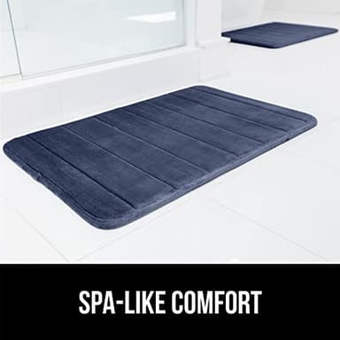 GORILLA GRIP Memory Foam Bath Mat, Soft Absorbent US Designed Bathroom Rug, Gripping Dots Machine Washable Bathmat, Cushioned Floor Mats, Shower Sink Rugs Room Décor Accessories, 24x17 Navy Blue - Image 9