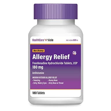HealthCareAisle Allergy Relief - Fexofenadine Hydrochloride Tablets USP, 180 mg - 180 Tablets - Allergy Medication, Non-Drowsy 24-Hour Relief - Image 3