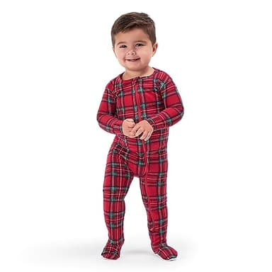 Gerber Holiday Family Matching Pajamas, Infant 1-Piece, Red Stewart Plaid, 18 Months - Image 4