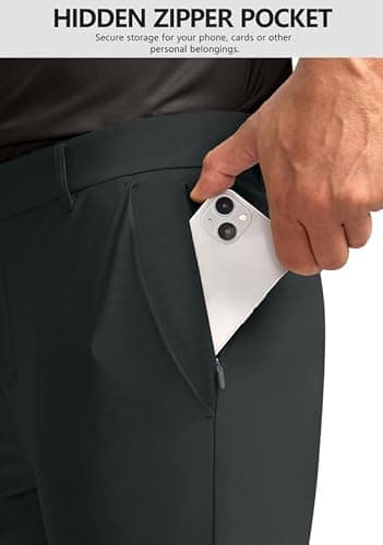 Obla Men's Golf Pants - 30"/32"/34" Slim Fit Stretch Lightweight Trousers with 5 Pockets Casual Travel Dress Work Pants for Men (Dark Grey_L32 W36) - Image 4