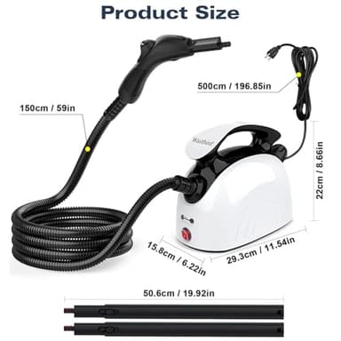 Steam Cleaner, Handheld Steamer with 21 Accessories, 248°F High-Temperature Steam for Floors, Grout, Tiles, Carpet, Cars - Portable 1.08L Tank, Child Lock, Chemical-Free Cleaning - Image 7