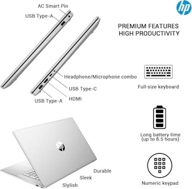HP 2025 Pavilion Laptop, 17.3" FHD IPS Computer, 6-Core AMD Ryzen 5, 32GB RAM, 1.5TB Storage (1TB SSD + 500GB Ext), Wi-Fi 6, Webcam, Long Battery, HubxcelAccessory, Lifetime Office 2024 Windows 11 Pro - Image 6
