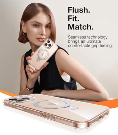 TORRAS for iPhone 16 Pro Max Case Clear with Stand, [Fit for MagSafe][Shockproof Military Grade Protection] Slim Magnetic Phone Case for iPhone 16 Pro Max 6.9" 2024 - Image 8