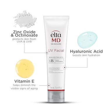 EltaMD UV Facial Sunscreen, SPF 35 Moisturizing Sunscreen for Face, Formulated with Hyaluronic Acid and Zinc Oxide Face Moisturizer, 3.0 oz Tube - Image 7