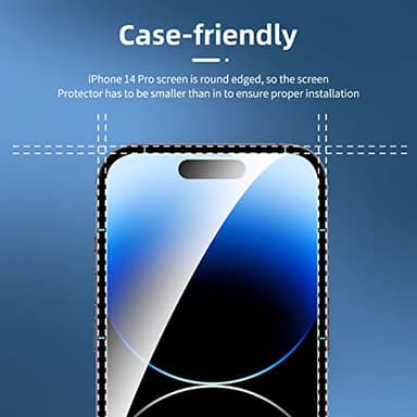 NEW'C 3 Pack Designed for iPhone 14 Pro Screen Protector (6.1"), Enhanced Tempered Glass Protection, Case Friendly Anti Scratch Bubble Free Ultra Resistant - Image 3