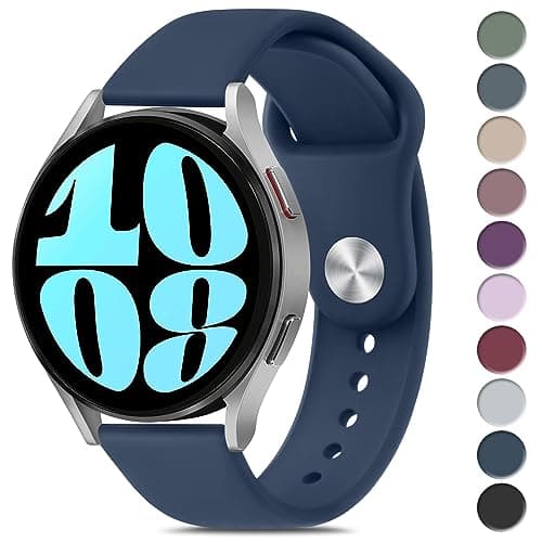 Meliya Bands Compatible with Samsung Galaxy Watch 6 40mm 44mm / Watch 6 Classic Band 43mm 47mm, 20mm Soft Silicone Sport Replacement Strap for Galaxy Watch 6 Band Women Men - Image 1