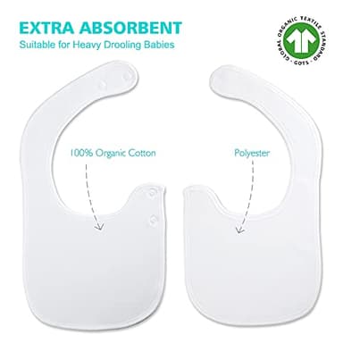 Benoxine Baby Bibs Soft and Absorbent Organic Cotton Bandana Bibs Set for Boys Girls Newborn Unisex Plain Colors 3-36 Months 12 Pcs - Image 9