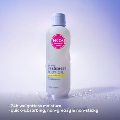 eos Cashmere Body Oil, Vanilla Cashmere, 24 Hour Moisture, Plant-Based Squalane to Soothe, Soften And Smooth Dry Skin, 6 fl oz - Image 3